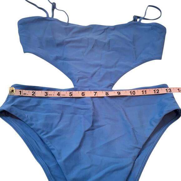 Camila Coelho Paulista One Piece Swimsuit Cutout Sea Breeze Blue NO BELT Medium - Picture 9 of 12